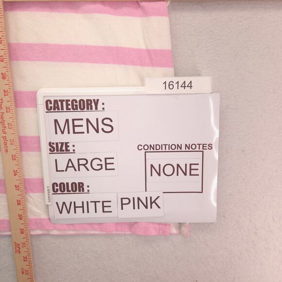 Polo by Ralph Lauren Collared Short Sleeve Polo Shirt Mens Size L White Pink - Picture 8 of 9